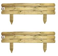 Horizontal Wooden Log Panels Garden Path Border Board Lawn Edging 2 x 21cm high 