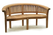 Teak 3 Seater Banana Bench