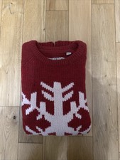 Jack Wills Christmas Jumper Size 6 Dark Red 