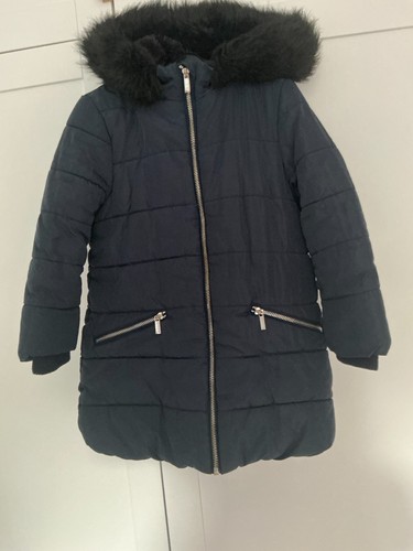 Girls navy hooded padded - girls,