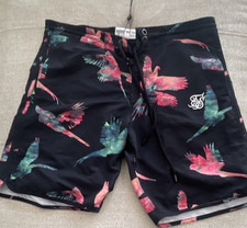 SikSilk Bird Print Black Short