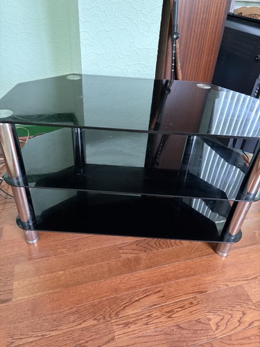 Black glass stand - black,