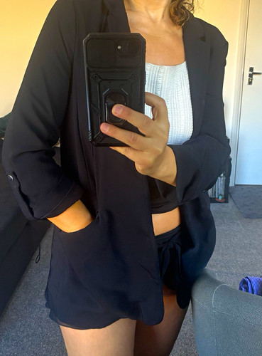 Pull bear black open front - black,