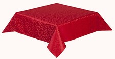 Bowdon tablecloth polyester satin leaf design Easy care, Non-iron, 6 colours.