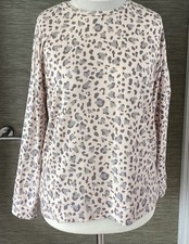 DUNELM sz 14 Lounge Top Pastel Grey Pink SOFT DUNELM Pjs Top sz 14