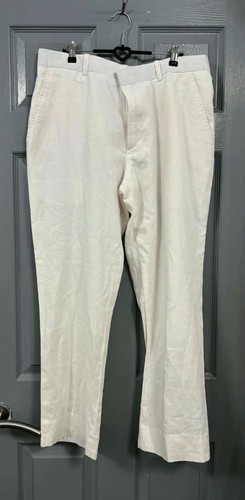 Men cream white linen blend - cream,