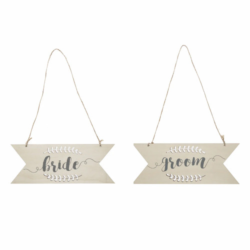 Natural wooden bride groom - wooden,