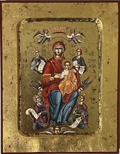 Virgin Mary Theotokos Icon Orthodox Catholic Greek 18 x 14 x 1.5cm