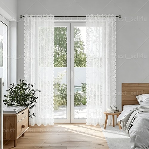 Panels rose black - white, lace