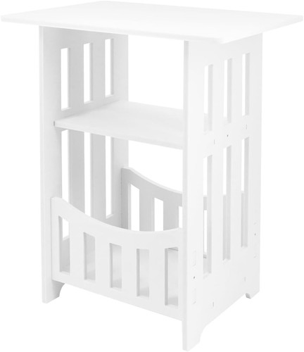 White side table tier - white,