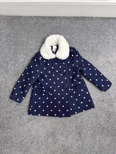 Jasper Conran Junior J Peacoat Blue Polka Dots 18-24 Months Fleece Collar Girl