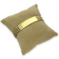 9ct Yellow Gold Brick ID Bracelet - 8" - 25.8g