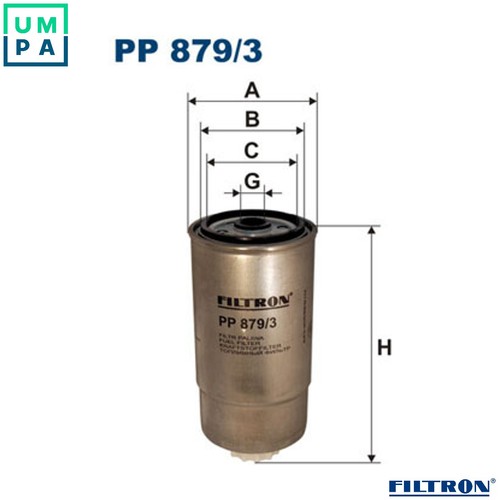 Fuel filter 879 - fuel, pp