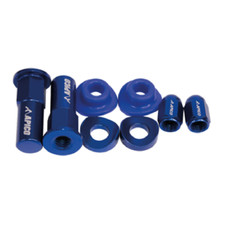 SUZUKI APICO FACTORY RIM LOCK NUT & VALVE CAP SET BLUE SUZUKI RMZ250 RMZ450