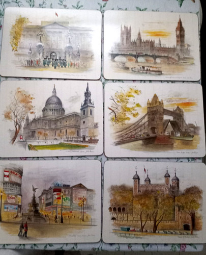Vintage cork backed - backed, placemats