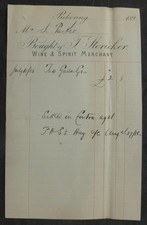 1888, Billhead, Pickering, North Yorkshire (T. Stericker, Wine & Spirit Merchant