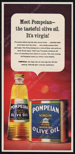1965 pompeian virgin olive oil - 1965,
