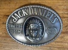 Jack Daniels Old No.7 Belt Buckle With Native American Chief In Silver
