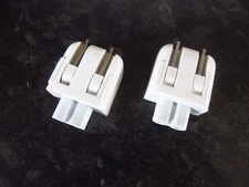  2 x Genuine Apple USA US Macbook iPad iPhone Mains Plug 2 Pin Flat Adapter