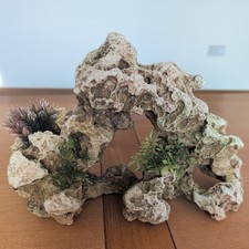  Aquarium Sandstone Arch & Plant With Air Adapter 31 x 12 x 22 cms Reef Coral 