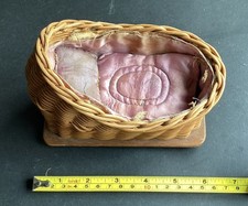 Antique wicker doll's cradle, rocking crib, basketry doll bassinet, nativity