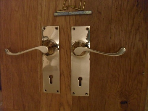 Solid brass lever - brass, set