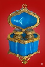 Blue Opaline Box with Perfume