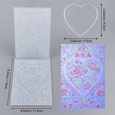 Floral Heart 3D Embossing Folder with Coordinating Cutting Dies for DIY Cards