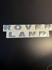 3D Gloss Silver Letter Badge Set – “LAND ROVER” Style – Boot Bonnet Emblem