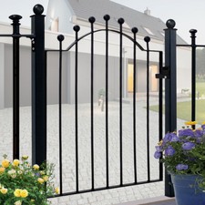 Metal Garden Side Gate Outdoor Easy Install Barrier Fence Wrought Iron w Fitting