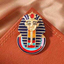 Medieval Egyptian Alloy Enamel Pharaoh Brooch, Clothing Accessories Jewelry