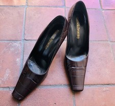 Classic Russell Bromley Brown Patent Leather Croc Shoes UK SIZE 4 RRP £195