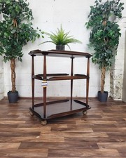 Vintage Ercol Windsor Elm Tea Trolley Hostess Drinks Bar Mid-Century Dark Stain