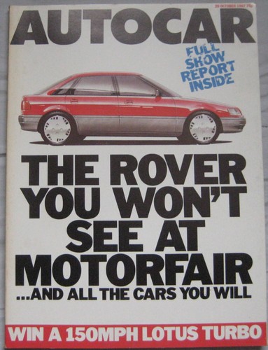 Autocar magazine 1987 - magazine, 28/10/1987