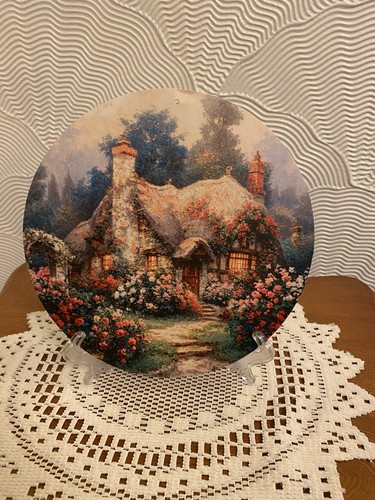 Cottage scene metal plate - cottage,