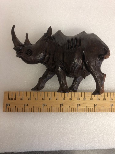 Wooden rhinoceros rhino - wooden, figura