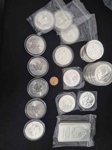 Mixed silver bullion lot - oz,