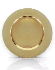 12 x Gold Mirror Charger Plates Plastic 33cm Wedding / Festive Table Décor