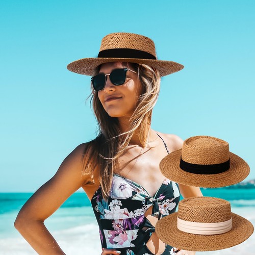 Women flat wide brim straw - wide,