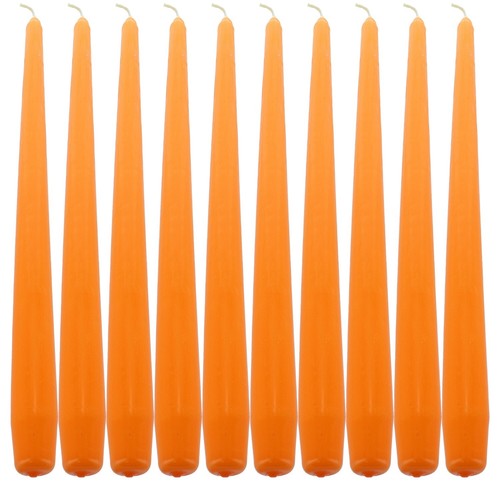 Orange taper dinner candles - dinner,