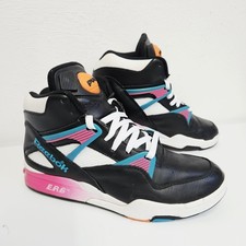 Reebok The Pump Omni Zone Retro Black Pink Size UK 8 Leather Trainers V60498