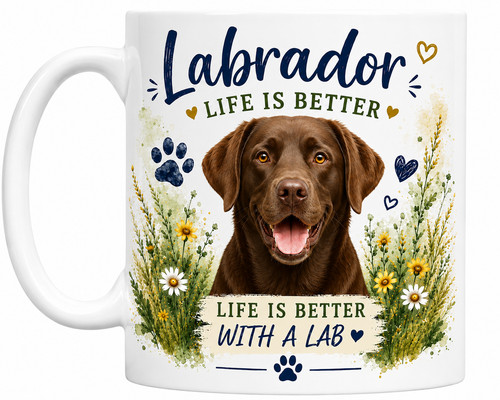 Chocolate labrador mug life - chocolate,