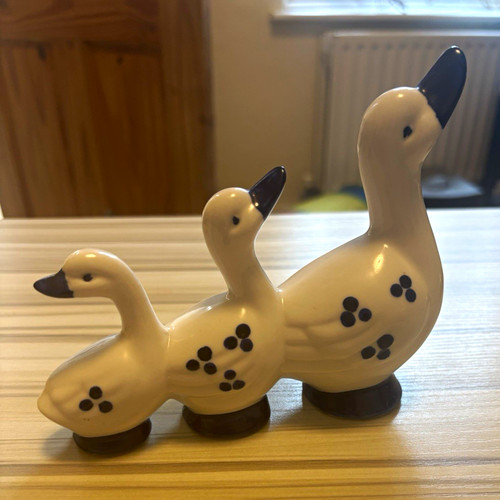 Ceramic goose family - ceramic,