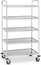 Royal Catering Kitchen Serving Trolley Tea Wagon Gastro 5 Shelves Up To 250 kg