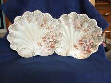 Antique 19th C Macintyre Moorcroft scalloped plates Pair