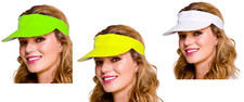 NEW 80s Visor Pub Golf Party Visor Hats Various Colours Fancy Dress Accessories 
