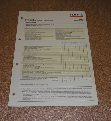 Inspection sheet yamaha - inspection,