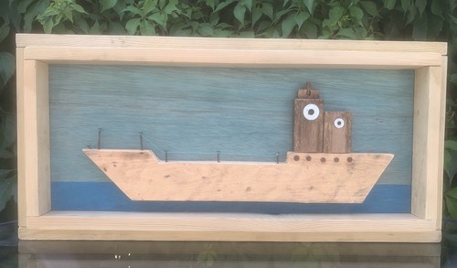Driftwood art hand made - driftwood, ship