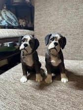A lovely Pair of The Leonardo Collection Boxer Dogs With original Collars 