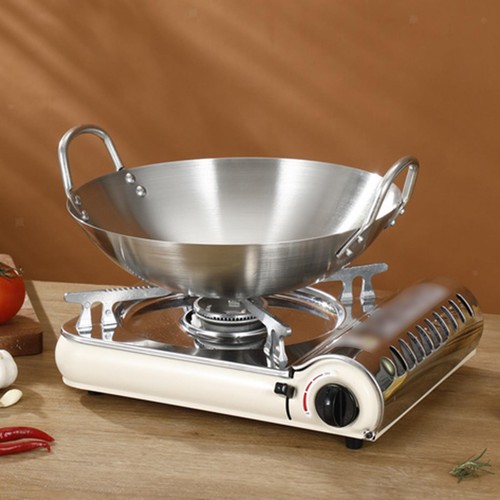 Stainless steel wok flat - stainless,